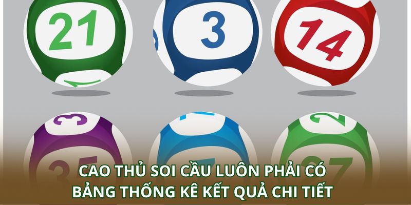 Cao thủ soi cầu luôn phải có bảng thống kê kết quả chi tiết